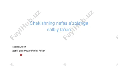 chekishning nafas a'zolariga salbiy ta'siri — PDF
