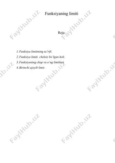 funksiyaning limiti — DOC