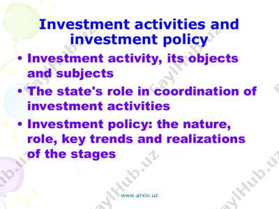 investment activities and investment policy — PPT