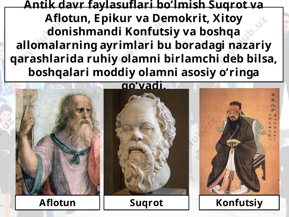 inishga ega. shunday ekan, jamiyatning iqtisodiy taraqqiyotiga erishishda ma’naviyatga, xususan, insonning haq-huquqlariga hurmat bilan qarash lozim. bu ma’naviyatning ishlab chiqarish, iqtisodiy rivojlanish bilan uzviy bog‘liqligini ko‘rsatadi. aks holda, jamiyatda ma’naviy-axloqiy munosabatlar tanazzulga uchraydi, insonning sha’ni, qadr-qimmati poymol etiladi. bugun mamlakatimizda moddiy va ma’naviy hayotning uyg‘un holda rivojlanib borishiga alohida ahamiyat berilmoqda. savol va topshiriqlar: 1. agar inson boy bo‘lsa-yu, bilimi, foydali kasb-hunari bo‘lmasa, yiqqan katta boyligi qanchaga yetishi mumkin? 2. ma’naviyatli insonning topgan boyligidan kimlar manfaat topadi? 3. bir inson ham boy va ham oqil, ham dono, ham saxiy bo‘la oladimi? image2.jpg image3.jpeg image4.jpg image5.jpg image6.jpeg image7.png image8.jpeg image9.jpeg image10.jpeg image11.png image12.png image13.png image14.jpeg image15.png image16.jpeg image17.jpeg image18.jpeg image19.jpeg image20.jpeg image21.jpeg image1.jpg