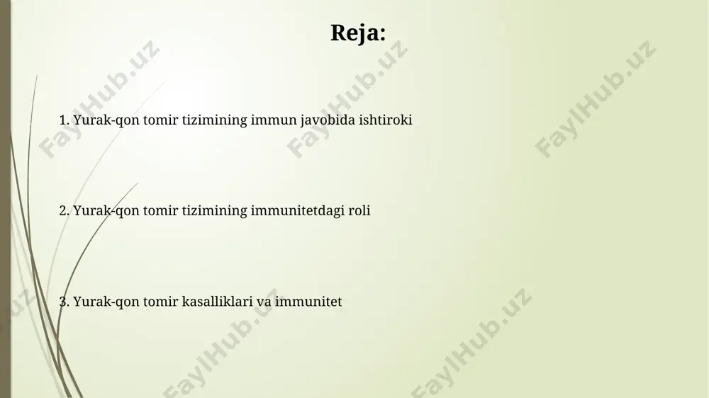 bostirilishiga ta'sir qiladi. endoteliy yallig'lanish jarayonlarida, masalan, aterosklerozda, no (azot oksidi) ishlab chiqarishini 50% gacha kamaytirib, immun javobni susaytiradi. leykotsitlarning roli t-limfotsitlar, xususan sitotoksik t-hujayralar (cd8+), viruslar va saraton hujayralarini o'ldiradi, va shuningdek, immunitet xotirasi hosil qilishda muhim hissa qo'shadi. monotsitlar to'qimalarga migratsiya qilib makrofaglarga aylanadi va ular 10-15 mikrometr o'lchamiga ega bo'lib, hujayralar qoldiqlarini va katta patogenlarni fagotsitoz qiladi. yurak-qon tomir tizimining immunoterapiyasi immunosupressiv dori vositalarini qo‘llash natijasida transplantatsiya qilingan yurak yoki qon tomirlarining rad etilish xavfi 5% dan 1% ga kamaygan. yurak-qon tomir kasalliklarida immunoterapiya samaradorligi 15-20% ga oshdi, bu yangi avlod monoklonal antitellarining qo‘llanilishi bilan bog‘liq. yurak-qon tomir tizimining immunitet himoyasi endoteliy hujayralari yallig'lanishga qarshi sitokinlarni, masalan, il-10 ni ajratib, yurak-qon tomir tizimining immunitet javobini tartibga soladi va 20% gacha yallig'lanishni kamaytiradi. yurak mushagi o'zida t-limfotsitlari va b-limfotsitlarining kam miqdordagi populatsiyasini saqlaydi, bu esa mahalliy immunitet javobini ta'minlaydi va 10% gacha virusli yuqumni oldini oladi. e'tiboringiz uchun …
