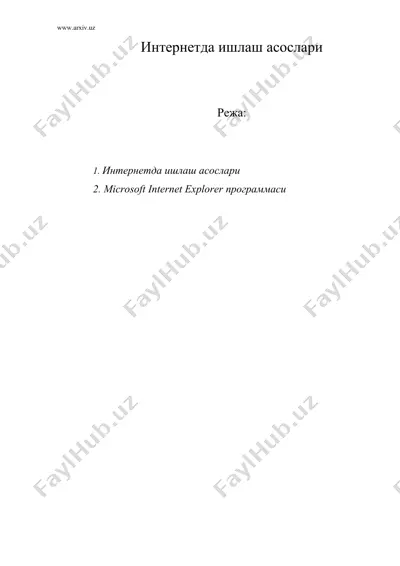 интернетда ишлаш асослари — DOC