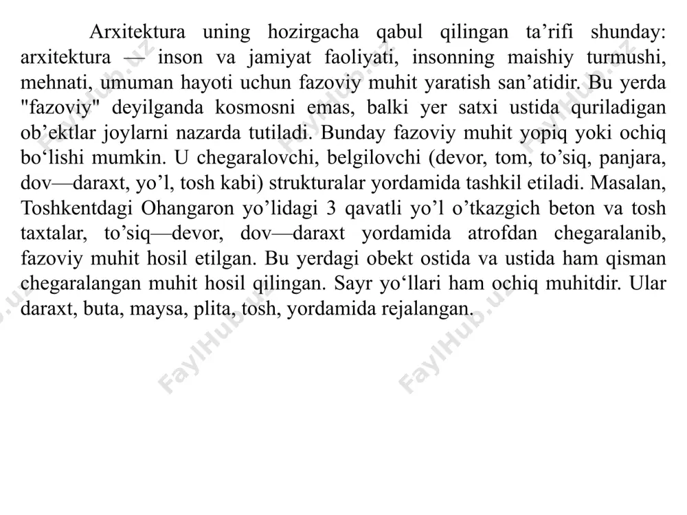 , assiro-vavilonda, qadimgi hindistonda, gretsiyada, xitoyda yuzaga kelgan mifologik manbalarda yo’lga tegishli bo’lgan «to’g’ri», «keng», «tog’li» atamalarni uchratish mumkin. shunday qilib qadimda yo’lning sifati to’g’risida texnik deb ataluvchi ideal-abstrakt tushunchalar tug’ilgan: ya’ni uning to’g’riligi, kengligi, qoplamaning ravonligi, yo’lda toshlar yoki boshqa buyumlarning bor yoki bo’lmasligi. ammo qadimda bunyod qilingan, ya’ni qurilgan yo’llarni hozirda «obodonlashtirish» deb ataluvchi atamasiz tafakkur qilib bo’lmaydi. eng qadimgi yozuvlarda yo’l to’g’risida, shuningdek yo’lni obodonlashtirish usullari, ularning darajasi haqida to’g’ridan-to’g’ri ma’lumotlar keltiriladi. bu ma’lumotlar bizning eragacha bo’lgan 1299 yilda yashab o’tgan misr fir’avni ramzes ii ga tegishli bo’lib, unda yo’lni obodonlashtirishga katta e’tibor berilgan. yo’lning amaliy va estetik sifati ko’p holatlarda uni texnik jihatdan ko’rilayotgan davr uchun transport turiga bog’liqdir. birlamchi yo’llar yoki yo’lovchi yo’lakchalari joyning relyefiga uzviy bog’liq, ular sun’iy shaklda bir biridan ajralib turmagan. ammo g’ildirakli transportning paydo bo’lishi bilan (shumer, 6000 yil avval) ayrim hududlarda bo’ylama qiyalikni ko’tarmalar, ya’ni sun’iy yo’l qurish bilan o’zgartirishga …