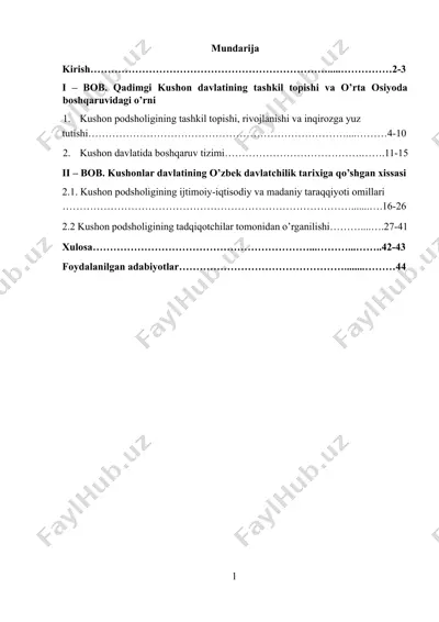 kushon davlati tarixi — DOCX
