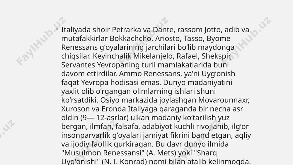 uyg'onish davri madaniyati haqida taqdimot - Page 5