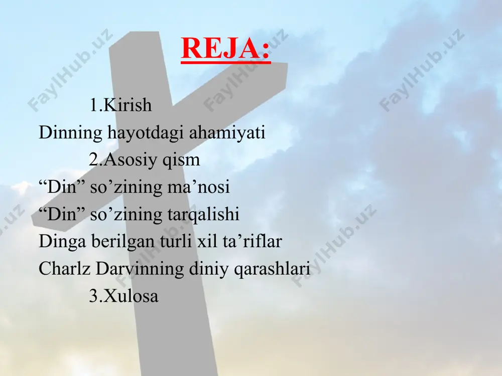 , jazo va mukofotlash; ikkinchi tomondan bandaga nisbatan bo’yin sunish, itoat qilish, taslim bo’lish kabi ma’nolarni o’zida jamlaydi. o’z navbatida ikki tomon orasidagi munosabatlarni tartibga soluvchi qonun, nizom, yo’l esa din hisoblanadi> “din” so’zining boshqa dinlardagi lug’aviy ma’nolari shuningdek, din so’zi tarixiy jarayonlar ichra “avesto” da “deana” paxlaviy tilida “den”, keyinchalik forschada “din” kabi so’zlar bilan ifodalanib, yo’l, masxab, marosim, uslub,, tarz kabi ma’nolarni bildirgan. ibroniychada avallari ibodat, qurbonlik va duo ishlarini bildirish uchun ishlatilgan “abodath elohim” iborasi, ayni paytda “din” tushunchasini ham ifodalagan. din mafhumini ma’lum qilish uchun ba’zan psixologik tarminallar bo’lgan “yir’ax” (qo’rquv, daxshat), “emanath’ (iymon) kabi so’zlar ham ishlatilgan. lekin muqaddas kitobdan keyingi adabiyotlarda “dath” so’zi din uchun umumiy termin sifatida ishlatilgan bu so’zning forscha “dad” so’zidan kelib chiqqani, ezra va ester kitoblarida hukm,amir, qonun ma’nolarida ishlatilgan. “din” so’zining tarqalishi qadim yunonchada din, qo’rquv va o’zaro hurmat ma’nosini bildiruvchi “thrioheya” so’zi bilan izohlangan.turkiy tillarda ishlatiluvchi so’zlarning arabchadan …