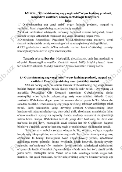 "o‘zbekistonning eng yangi tarixi" — PDF
