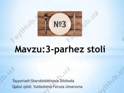 3-parhez stoli — PPTX