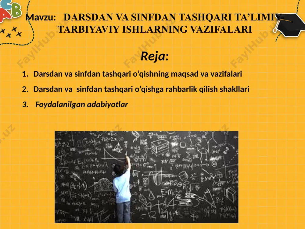 g`ulotlar sinfdan tashqari o’qish o’quv dasturi bilan chambarchas bog’liq bo’lib, unda ko’zda tutilgan maqsad va vazifalarni amalga oshirishda yaqindan yordam beradi. buning uchun o’quvchilarda kitobxonlik madaniyatini tarbiyalash, ularni oddiy kitobxondan ijodkor kitobxon darajasiga ko’tarish talab etiladi. o’quvchilarda kitobga havas uyg’otishda har bir bolaga yakka tartibda yondashish, shaxsiy qiziqishlarini hisobga olish zarur. bolalarda kitob ustida ishlash malakasini shakllantirish ularda kitobxonlik madaniyatini tarbiyalashning muhim omilidir.sinfdan tashqari o’qish tanish bo’lmagan mualliflarning ham kitoblari muqovasi, titul varag’i, kirish so’zi, mundarijasi va suratlariga qarab asarning taxminiy mazmunini aniqlash vazifasini amalga oshirishga xizmat qiladi.sinfdan tashqari o’qish darslarning asosiy vazifasi o’quvchida badiiy kitoblarni o’qishga havas uyg’otish, o’qigan kitoblari yuzasidan kundalik yurita olishga o’rgatish, bolalar adabiyotining mashhur adiblari hayoti va ijodi bilan elementar tarzda tanishtirish hisoblanadi darsdan va sinfdan tashqari o’qishga rahbarlik qilish shakllari sto’ga rahbarlikning asosiy shakli maxsus sinfdan tashqari o’qish darslaridir. bunday darslar erkin dars hisoblanadi. sto’ darslarida o’quvchilarning kitobxonlik qiziqishlari, bilim doirasi, estetik taassuroti, badiiy …