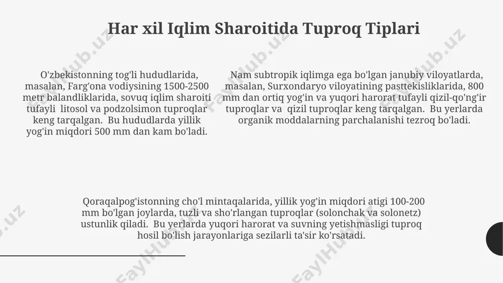 tuproq hosil bo'lishida iqlimning, relyefning o'rni - Page 5