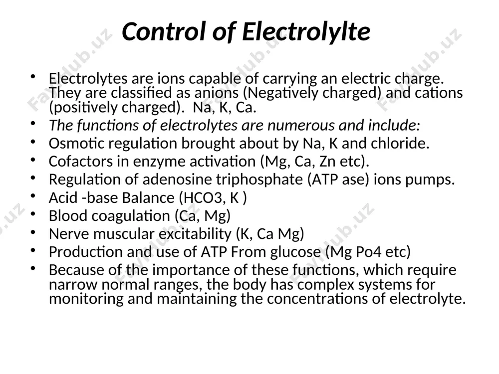 iting diarrhea fistula suction. renal losses: e.g. some renal disease, and administration of diuretics or increased aldesterone production. alkalosis: which causes shift of potassium from: e c f to the i c f. congestive heart failure. ketoneamia. hepatic cirrhosis. siadh clinical effects of hypokalaemia: severe muscle weaknesses hyporeflexia cardiac arrhythemia denoted by e c g changes. causes metabolic alkalosis.
