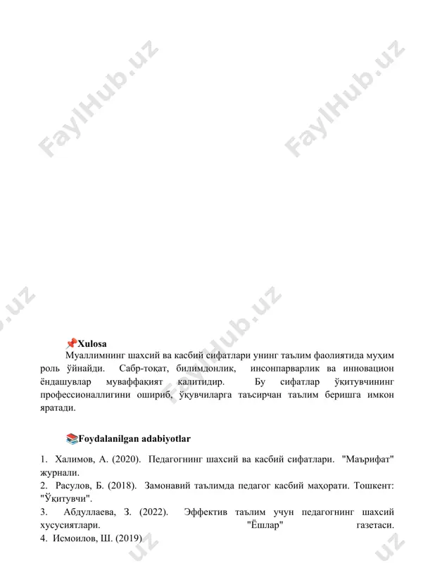 tarbiyachini shaxsiy va kasbiy sifatlari - Page 5
