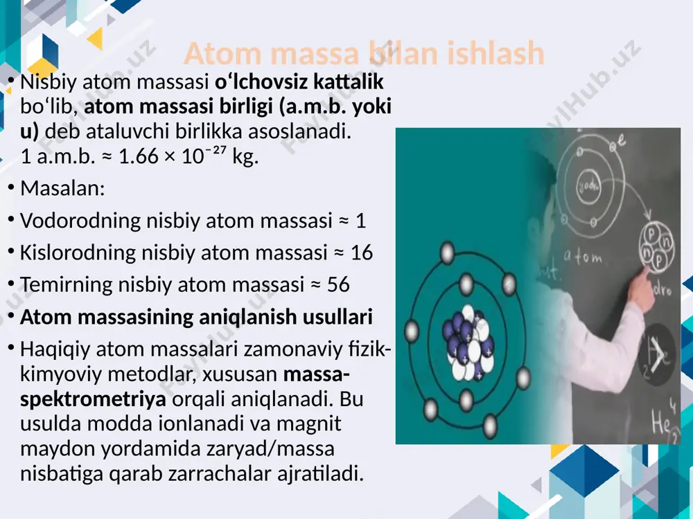 asi, tarixiy manbalar to‘plami, toshkent, 2018. www.kimyo.uz – o‘zbek kimyo faniga oid ochiq elektron resurslar. www.chemguide.co.uk – kimyo tushunchalariga zamonaviy yondashuv. image2.jpg image3.png image4.jpeg image5.png image6.png image7.png image8.png image9.png image10.png image11.png image12.png image13.png image14.png image15.png image1.jpg /docprops/thumbnail.jpeg