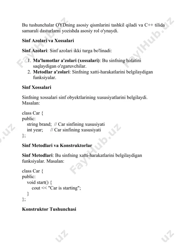 gan en bilan bir xil cout << "umumiy to'rtburchak uchun:" << endl; printshapeinfo(&rect); cout << "kvadrat uchun:" << endl; printshapeinfo(&sq); return 0; }