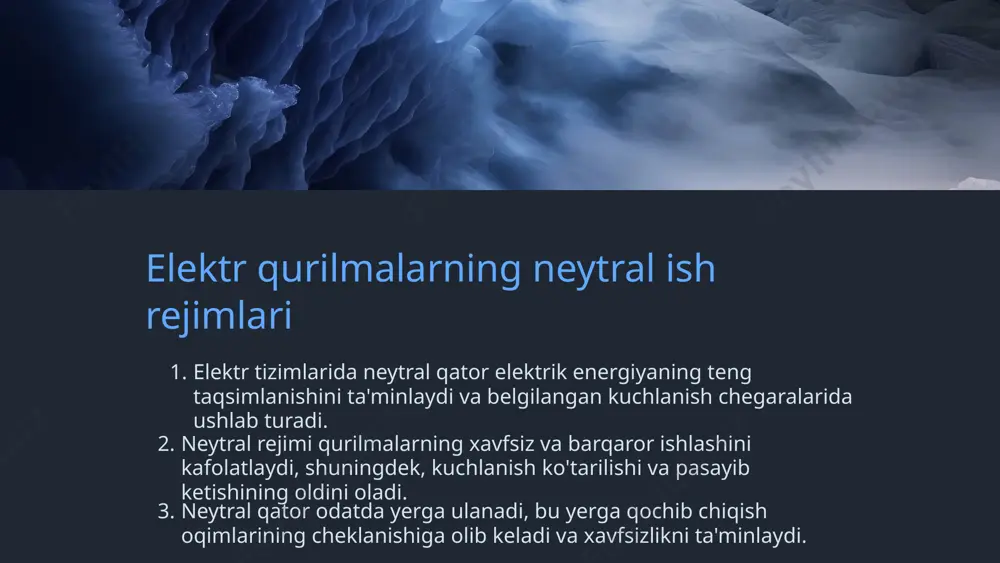 92 b. i.h. siddikov. elektr energiyasi iste’molini nazorat qilish. kasb-hunar kollejlari uchun o’quv qo’llanma (2-nashr). t.: “ilm ziyo”, 2016. – 96 b. stansiya va podstansiyalarning elektr qismi. o’quv qo’llanma. q.r. allaev, i.h. siddikov va boshq. o’z.roo’mtv – t.: cho’lpon nomidagi nmiu, 2016. 304b. https://arm.tdpushf.uz/kitoblar/fayl_1563_20210824. https://jspi.uz/wp-content/uploads/2020/08/elektr-taminoti image1.png image2.png image3.png image4.png image5.png image6.jpeg image7.png image8.jpeg image9.png