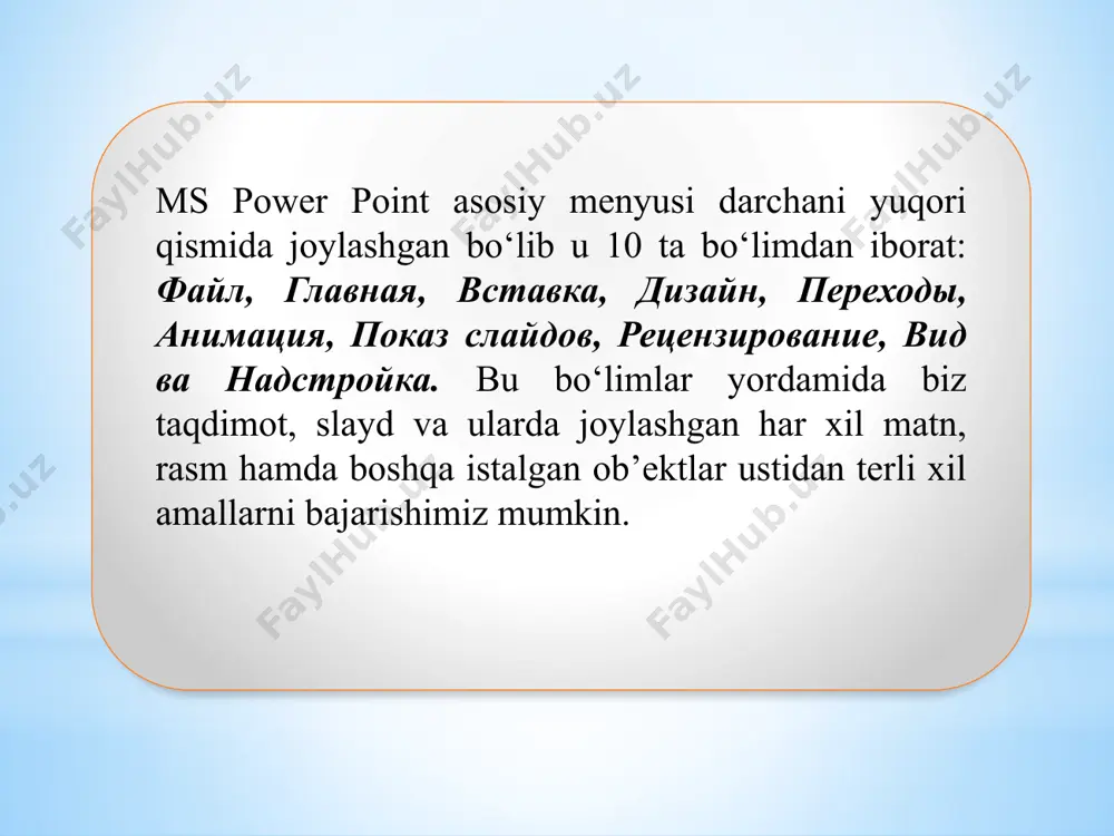 powerpoint dasturida ko‘rgazmali taqdimot tayyorlash - Page 4