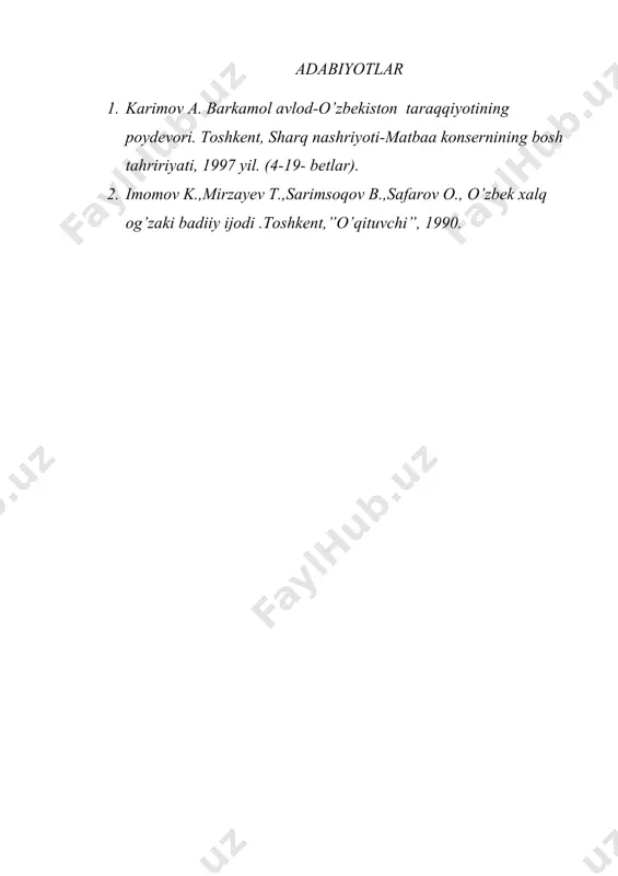 o’zbek xalq og’zaki badiiy ijodi - Page 5