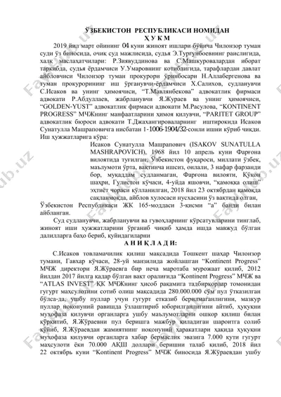o'zbekiston respublikasi nomidan hukm — PDF