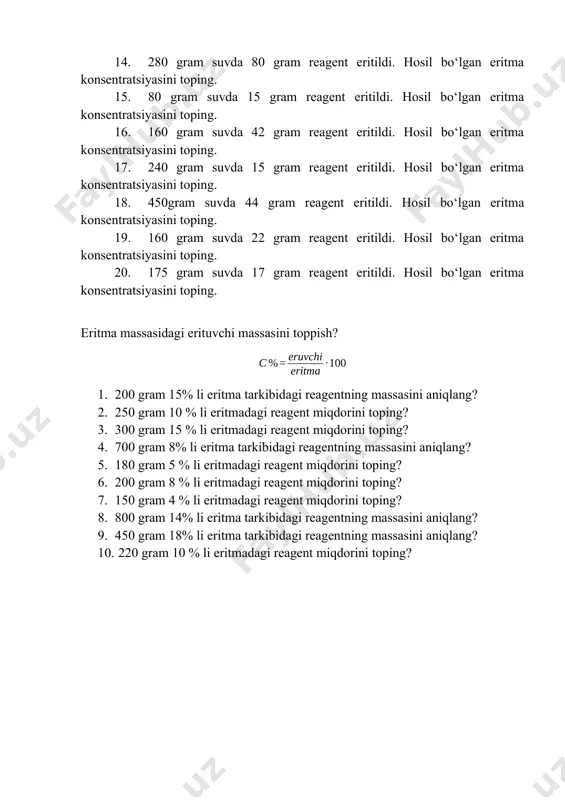 berilgan konsentratsiyali reagent eritmalarini tayyorlash - Page 4