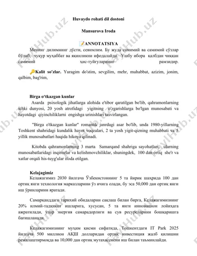 "birga o'tkazgan kunlar" — DOCX