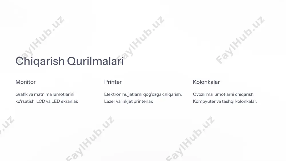 tashqi qurilmalar: kompyuter texnikasining yordam vositalari - Page 3