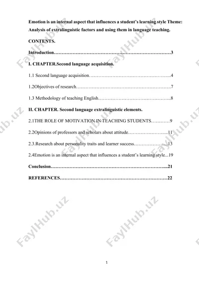 analysis of extralinguistic factors and using them in language teaching — DOCX