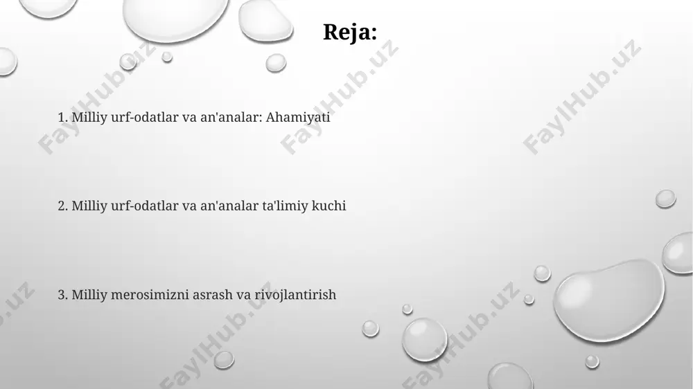0 dan ortiq turli xil san'at shakllari, hunarmandchilik va an'anaviy musiqa kabi madaniy merosning boyligini aks ettirib, ularning o'rganilishini ta'minlaydi. milliy urf-odatlar, avlodlar o'rtasidagi 5000 yildan ortiq davom etgan madaniy aloqani saqlab qolishda muhim rol o'ynaydi, bu esa milliy birlik va o'zlikni anglashni mustahkamlaydi. ta'lim tizimiga milliy urf-odatlarni integratsiyasi, o'quvchilarning tarixiy xotirasi va milliy g'ururini 30% ga oshirishi mumkinligi haqida tadqiqotlar mavjud. til va urf-odatlarning o'zaro bog'liqligi an'analar va urf-odatlarning o'zaro bog'liqligi ko'pincha 3 avlod davomida saqlanib qoladigan qadriyatlarni, masalan, oilaviy marosimlarni yoki hunarmandchilikni o'z ichiga oladi, bu esa madaniy uzluksizlikni ta'minlaydi. milliy bayramlar, 1-may yoki navro'z kabi, urf-odatlarni namoyish etadi va o'zaro bog'liqlikni kuchaytiradi, chunki ular jamoaviy ishtirok etish va avlodlararo uzluksizlikni ta'minlaydi. urf-odatlarning ta'sir doirasi, jumladan, 50 dan ortiq mintaqaviy an'analar, milliy identifikatsiyani shakllantirishda muhim rol o'ynaydi va ularning o'zaro bog'liqligi madaniy boylikni aks ettiradi. yosh avlodni vatanparvarlikka tarbiyalash ёш авлодни ватанга муҳаббат руҳида тарбиялашда халқ одатлари ва …
