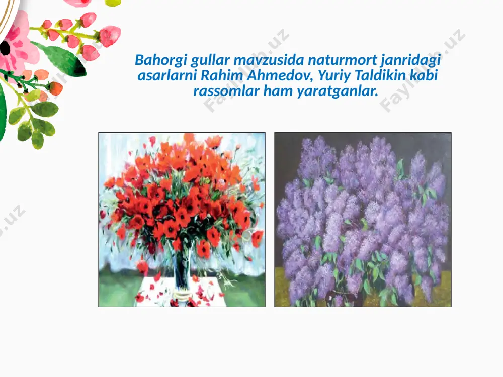 «bahor gullari» mavzusida kompozitsiya ishlash. 4- sinf - Page 4