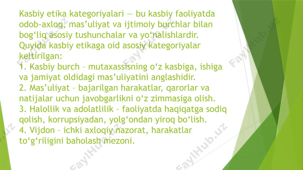 kasb etikasi fanining maqsadi vazifalari va ahamyati - Page 5