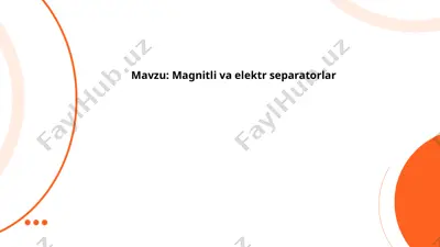magnitli va elektr separatorlar — PPTX