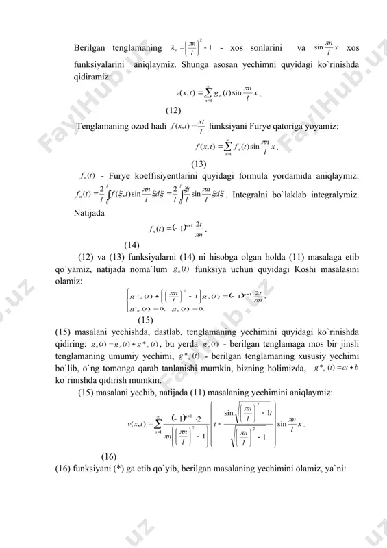 ) ( 2 1 m m l xt t x w = ) , ( l xt t x v t x u + = ) , ( ) , ( ) , ( t x v l xt 1 2 - ÷ ø ö ç è æ = l n n p l x l n p sin å ¥ = = 1 sin ) ( ) , ( n n x l n t g t x v p l xt t x f = ) , ( å ¥ = = 1 sin ) ( ) , ( n n x l n t f t x f p ) ( t f n x x p x x x p x d l n l t l d l n t f l t f l l n sin 2 sin ) , ( 2 ) …