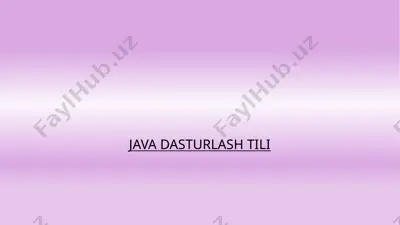 java dasturlash tili — PPTX