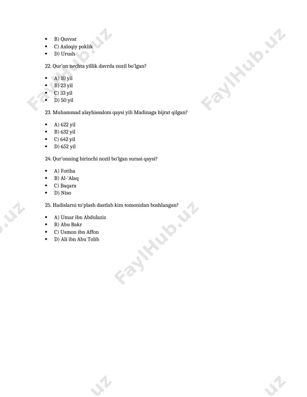 islom tarixi va pedagogik fikrlari - testlar - Page 4
