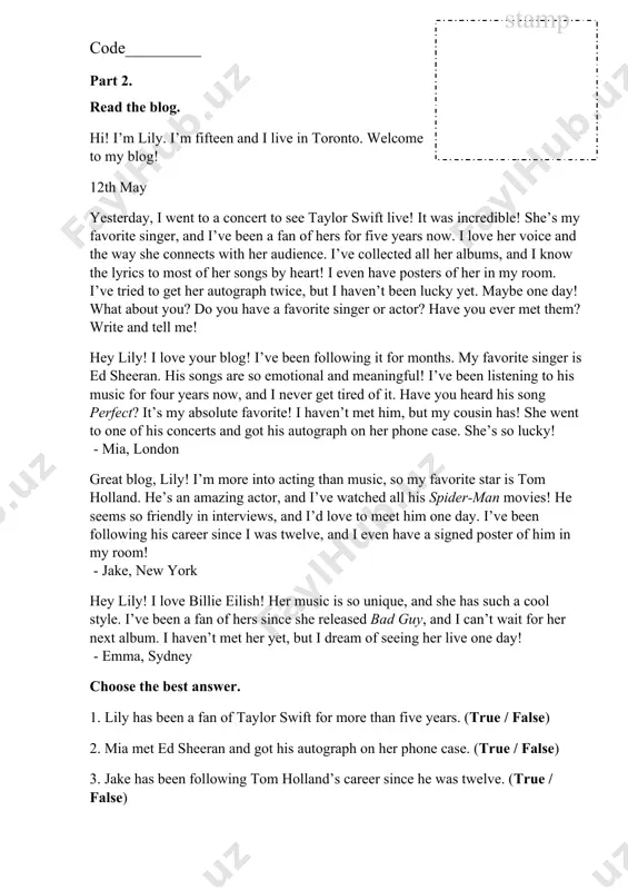 5. what is the overall tone of the blog? a) excited and enthusiastic. b) boring and uninteresting. c) formal and serious. ____ / 25 section 3. writing (40 minutes) you have recently moved to a new house and want to tell your friend about it. write an email to your friend. in your email: · tell them where your new house is. · describe what you like about it. · say how you feel about the move. write about 90-110 words. ___________________________________________________________________________________________________________________________________________________________________________________________________________________________________________________________________________________________________________________________________________________________________________________________________________________________________________________________________________________________________________________________________________________________________________________________________________________________________________________________________________________________________________________________________________________________________________________________________________________________________________________________________________________________________________________________________________________________________________________________________________________________________________________________________________________________________________________________________________________________________________________________________________________________________________________________________________________________________________________________________________________________________________________________________________________________________________________________________________________________________________________________________________________________________________________________________________________________________________