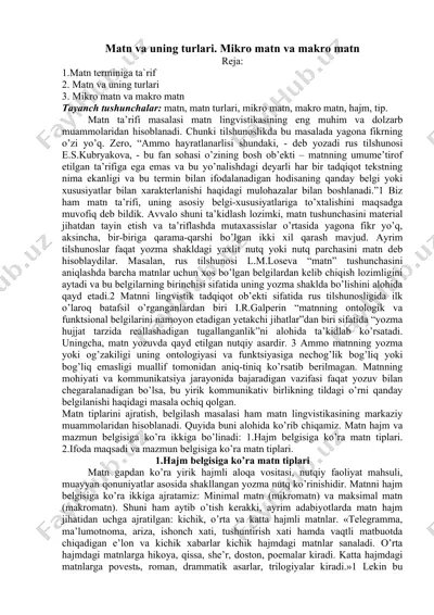 matn va uning turlari — DOCX
