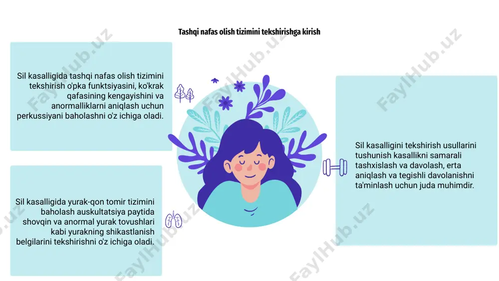 ng batafsil tasvirlarini beradi, sil infektsiyasini aniqlash va kuzatishda yordam beradi. kasallikning darajasi va zo'ravonligini to'g'ri baholagan holda, rentgenologik ko'rish tibbiyot xodimlariga sil kasalligi bilan og'rigan shaxslarni davolashning eng samarali strategiyalarini aniqlashga yordam beradi. bu kasallikni boshqarish va nazorat qilishda muhim vositadir. sil kasalligini baholashda o'pka funktsiyasi testlarining roli sil kasalligida tashqi nafas olish va yurak-qon tomir tizimini tekshirishda kasallikning og'irligini baholash uchun turli usullar qo'llaniladi. muhim vositalardan biri - o'pka funktsiyasini baholash va sil kasalligi tufayli yuzaga kelgan har qanday buzilishlarni aniqlashga yordam beradigan o'pka funktsiyasi testlari. o'pka funktsiyasi testlari o'pka sig'imi, havo oqimi va gaz almashinuvi kabi parametrlarni o'lchash orqali sil kasalligini baholashda hal qiluvchi rol o'ynaydi. ushbu testlar o'pkaning shikastlanish darajasi haqida qimmatli ma'lumot beradi va kasallikning rivojlanishini kuzatishda yordam beradi. o'pka funktsiyasi testlaridan foydalangan holda, sog'liqni saqlash mutaxassislari sil bilan kasallangan bemorlarning individual ehtiyojlariga qarab davolash rejalarini sozlashlari mumkin. ushbu testlar davolash tadbirlarining samaradorligini aniqlashga yordam …
