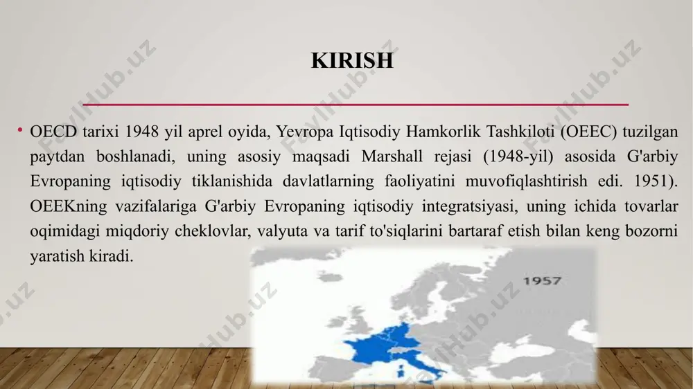riz gollandiyalik gilder 14,892,300 daniya 1 yanvar 1973 yil daniya daniya kroni 5,146,500 irlandiya 1 yanvar 1973 yil irland va ingliz tili irlandiya funti 3,521,000 birlashgan qirollik 1 yanvar 1973 yil ingliz tili funt sterling 57,681,000 gretsiya 1981 yil 1-yanvar yunoncha yunoncha draxma 10,120,000 portugaliya 1 yanvar 1986 yil portugal portugaliyalik eskudo 9,862,500 ispaniya 1 yanvar 1986 yil ispaniya[5-eslatma] ispan peseti 38,993,800 a'zolar hamkorlikniang asosiy yo'nalishlari oecd bozor iqtisodiyoti institutlari va vositalarini yaratishda makroiqtisodiy va tarmoq darajalarida bozor o'zgarishlarini ishlab chiqish va amalga oshirishda yordam ko'rsatdi va ko'rsatmoqda. avvalo, iqtisodiyotning turli tarmoqlarida qonunchilikni ishlab chiqishda iqtisodiy hamkorlik va hamkorlik tashkilotining ko‘magi juda muhi iqtisodiy hamkorlik va hamkorlik tashkilotining monopoliyaga qarshi qonunchilik va soliqqa tortish qonunchiligini rivojlantirish, xorijiy investitsiyalarni jalb qilish, xususiylashtirish, korxonalarni isloh qilish, bank tizimini isloh qilish, davlat boshqaruvi va tartibga solish muammolarini hal etish, korporativ boshqaruv, qishloq xo‘jaligida bozor islohotlarini amalga oshirishda maslahat va texnik yordami alohida ahamiyatga …