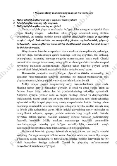 milliy istiqlol mafkurasi haqida — DOCX