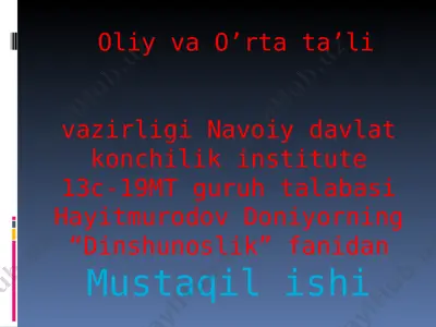 "avesto" – zardushtiylikning muqaddasmanbasi — PPT
