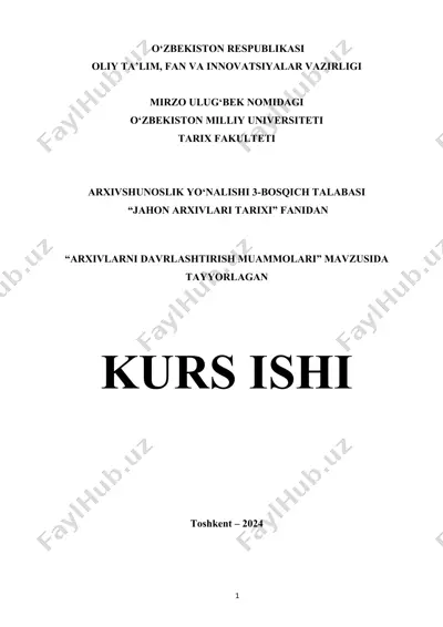 arxivlarni davrlashtirish muammolari — DOCX