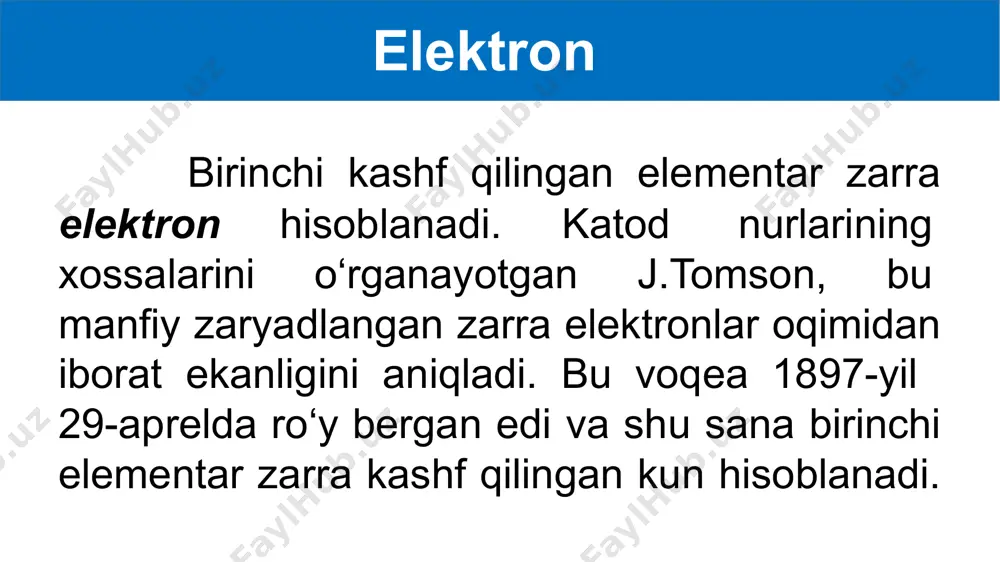 lar kvark, antikvrak, glyuon, graviton va uchta xigson. leptonlar va kvarklar yanada maydaroq zarralardan tashkil topgan degan nazariyalar ham yo‘q emas. mustaqil bajarish uchun topshiriqlar mavzuni o‘qish, mavzuga doir savollarga javob yozish.(177-bet). image1.png image2.png image3.png image4.png image5.png image6.png image7.png image3.jpg /docprops/thumbnail.jpeg