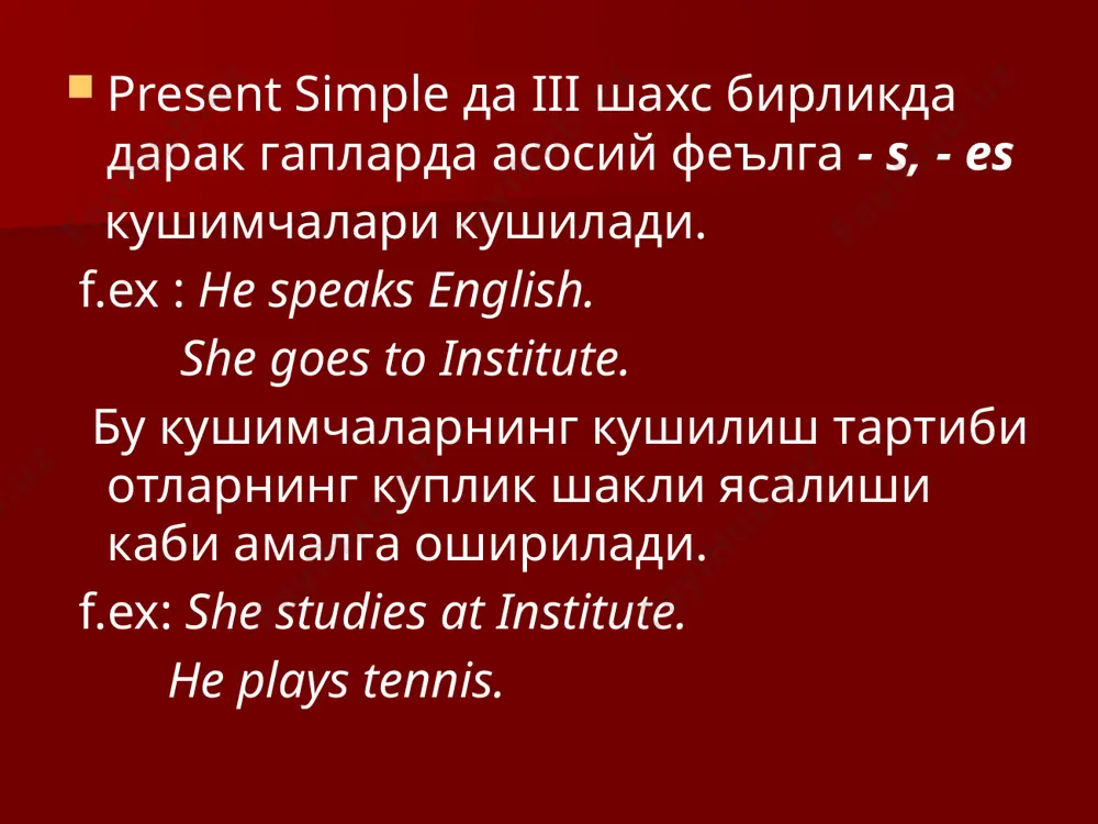 simple present (оддий хозирги замон) - Page 4