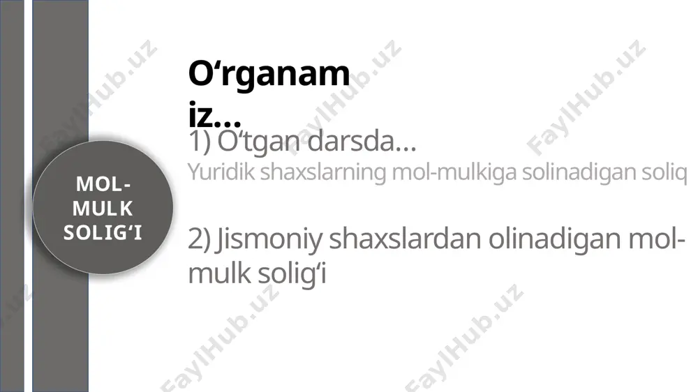 soblanadi. baza soliq bazasi sk 419-moddasining 1, 3 va 4-bandlarida nazarda tutilgan ob’yektlar boʻyicha - qirq ikki million soʻmdan kam boʻlishi mumkin emas; sk 419-moddasining 2-bandida nazarda tutilgan ob’yektlarning 1 kv. metri boʻyicha - ushbu kodeks 412-moddasi birinchi qismi 1-bandining toʻrtinchi, beshinchi va oltinchi xatboshilarida belgilangan eng kam qiymatdan past boʻlishi mumkin emas. bunda ushbu kodeks 412-moddasi birinchi qismi 1-bandining yettinchi, sakkizinchi va toʻqqizinchi xatboshilari qoidalari ushbu kodeks 419-moddasining 2-bandida nazarda tutilgan ob’yektlarga nisbatan ham tatbiq etiladi. baza soliqni hisoblab chiqarish maqsadida soliq bazasi: ushbu modda ikkinchi qismining uchinchi xatboshisi qoidalari qishloq xoʻjaligi mahsulotlarini yetishtirish va saqlash, shuningdek ipak qurti yetishtirish uchun berilgan koʻchmas mulk ob’yektlariga nisbatan tatbiq etilmaydi. baza soliqni hisoblab chiqarish maqsadida soliq bazasi: jismoniy shaxslarning mol-mulkini baholash boʻyicha vakolatli organ tomonidan aniqlangan soliq solish ob’yektining bahosi mavjud boʻlmagan taqdirda, mol-mulkning shartli qiymati toshkent va nukus shaharlarida, shuningdek viloyat markazlarida - ushbu modda ikkinchi qismining ikkinchi xatboshisida koʻrsatilgan …