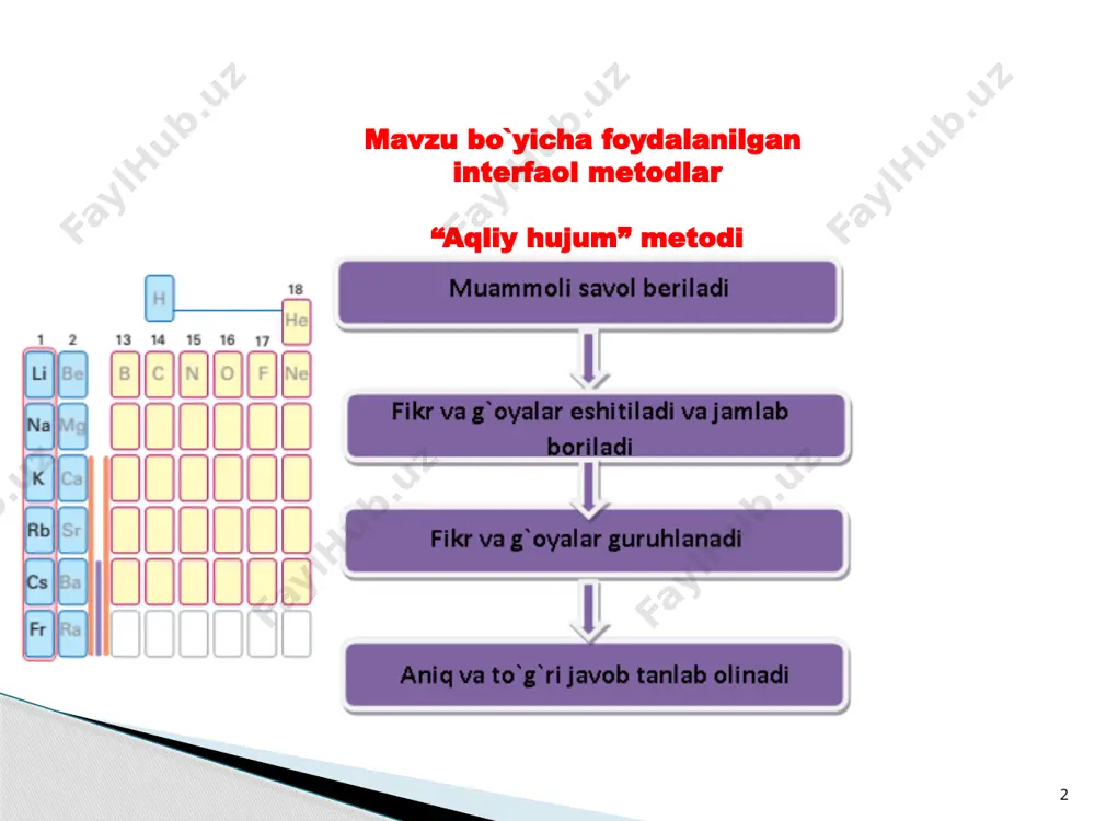 lengths and with an elevated extinction coefficient, so that as many solar photons as possible, a mandatory condition to observe efficient overall light conversion into a useful form of energy. 4 5 “bumerang” metodi “bumerang” metodi ochiq savollar yopiq savollar ko`ndalang so`roq savollar ishqoriy metallar 6 alanga rangini bo’yaydi li – na – k – rb – this transition is responsible for an absorption in the blue part of the solar spectrum, resulting in the red colour of the complexes, in the form of a broad band peaking around 450-460 nm. the intensity of this transition is not very intense, since the molar extinction coefficient ranges from 3 to 8·103 m-1cm-1 (for a comparison, ruii tris(bipyridine) complexes absorb roughly in the same zone with an ε around 1.5·104 m-1cm-1). ideally, a good photosensitizer should absorb on a wide range of wavelengths and with an elevated extinction coefficient, so that as …