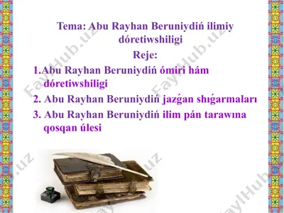 abu rayhan beruniy haqida — PPTX