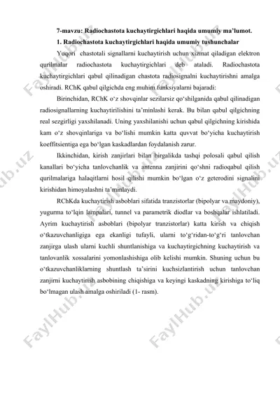 radiochastota kuchaytirgichlari — DOCX