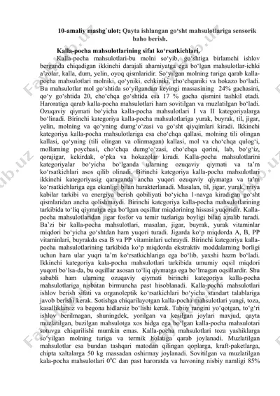 kalla-pocha mahsulotlari — DOCX