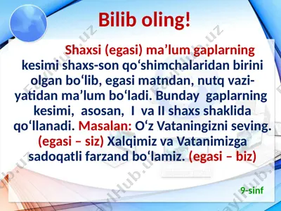 shaxsi ma’lum gaplar — PPTX