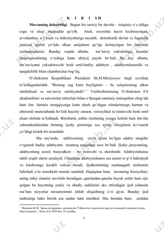 sa, o‘zbek adabiyotshunosligining qator dolzarb muommolarning yechimi adabiy tanqid va tanqidchilar faoliyatini har tomonlama chuqur, batafsil o‘rganishni taqazo etmoqda. qolaversa, hassos munaqqid talqinidagi badiiy asar, badiiy so‘z o‘zining yangi-yangi jamolini, sehrini, qudratini ochadi. agar bu xususiyatlar yo‘q bo‘lsa, yoki yetishmasa, buning sabablari ochiladi, tanqidchi fikrlari, mulohazalari, baribir sizni ma’lum darajada ma’nan boyitadi. buning asosiy sababi sinchi munaqqid aytayotgan mulohazalar faqat idrok mahsuligina bo‘lib qolmay, evrilgan tuyg‘ularning namoyon bo‘lishi tufaylidir. go‘zal musiqa bag‘ridagi so‘z yanada go‘zallashgani kabi, mohir tanqidchi nazaridagi asar ham yangi-yangi tovlanishlarga uchraydi. demak, adabiyotshunoslik sohasida adabiy tanqidning o‘rni beqiyos. xulosa shuki, adabiy jarayonga, shoir va adiblar faoliyatiga baho berishda o‘ta noziklik va ehtiyotkorlik bilan yondashish kerak._bu borada, albatta, adabiyotshunos va tanqidchilar faoliyatini o‘rganib borish muhim ahamiyatga ega. tanqidchilar orasida o‘zining jonkuyarligi bilan alohida ajralib turuvchi akademik baxtiyor nazarovning munaqqidlik faoliyati ham e’tibor va e’tirofga molik. har bir munaqqid qalamini taqrizda “qayrashi” ma’lum. baxtiyor nazarov ham dastlab taqriz janrida …