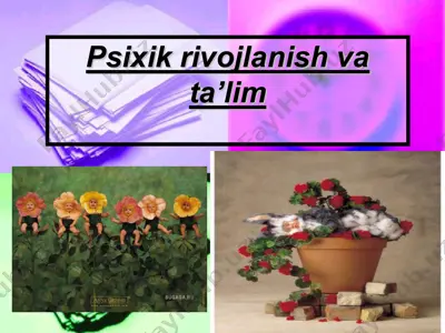 psixik rivojlanish va ta’lim — PPT
